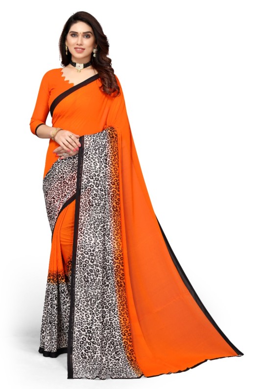 Fancy Georgette Printed Saree With blouse